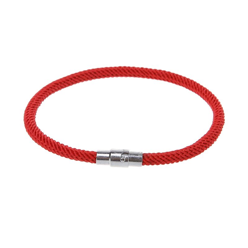Cinna Đơn Giản Đỏ Đen Bện Dây Vòng Tay Kabbalah Bracele Phong Cách Đường Phố Nam Châm Khóa Vòng Tay Trang Sức Trang Trí Gi
