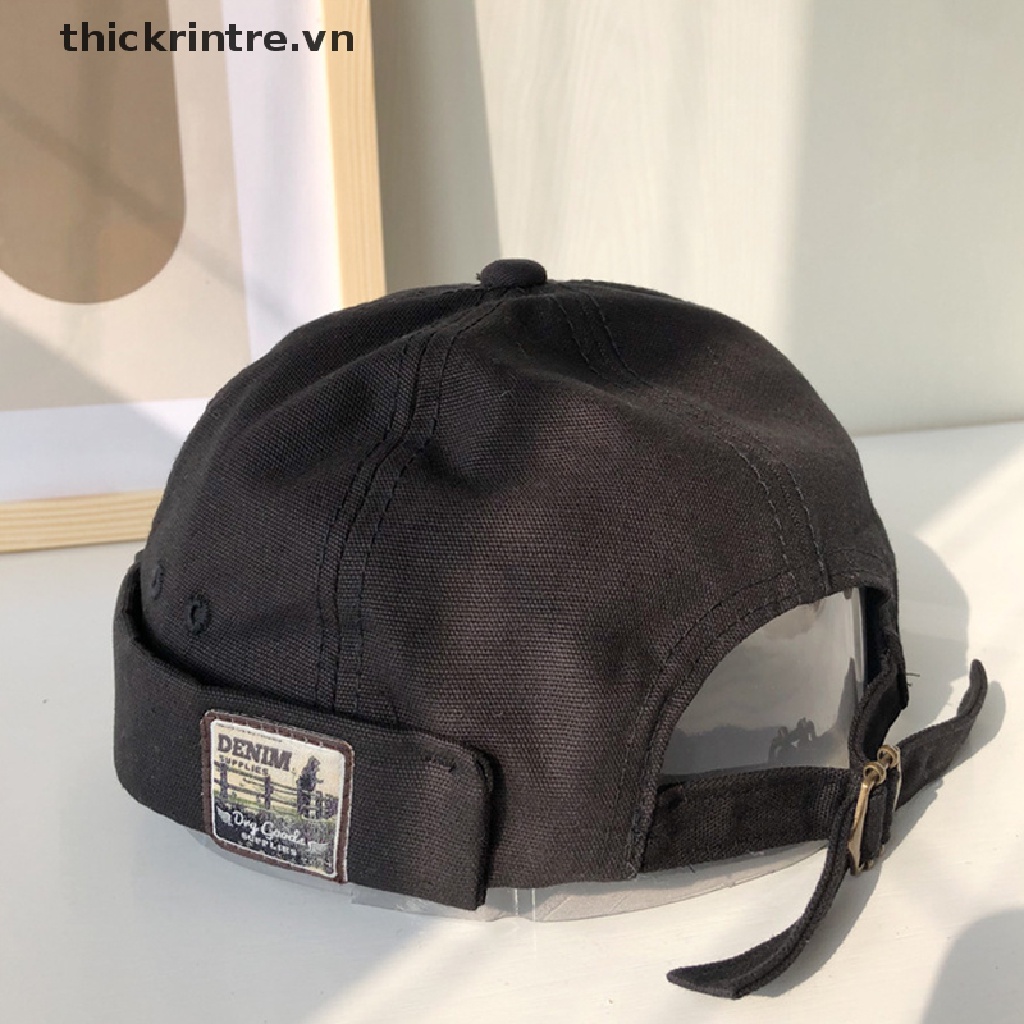 [Mới] Fold Skullcap Retro Nam Thủy Thủ Nữ Cuộn Ấm Còng Xô Mũ Không Vành