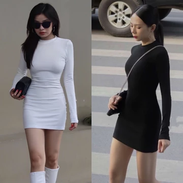 {Annastore} Váy nữ body cổ tròn váy nữ đầm body sang chảnh ( KÈM ẢNH FEEDBACK)