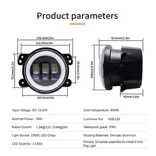 SEAMETAL Đèn LED Hình Tròn 4 Inch Chống Thấm Nước Dùng Trang Trí Xe Hơi Toyota Vios Fortuner Hilux