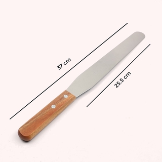 Dao Chà Láng Bánh Kem 25 Cm Thẳng, Gấp Khúc, Cán Gỗ, Lưỡi Inox