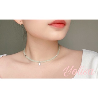 Vòng cổ chocker handmade nữ hạt cườm Green Bead