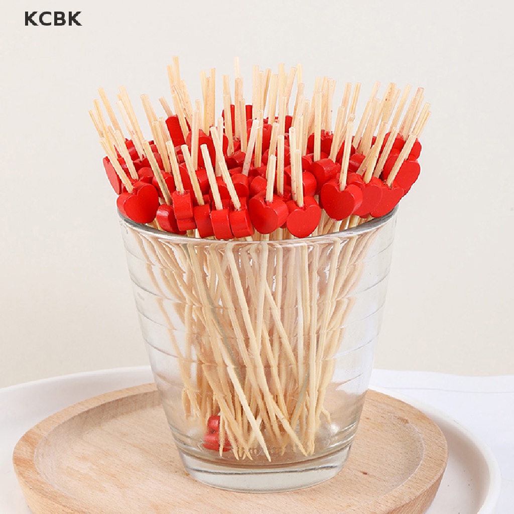 Set 100 Xiên Gỗ Tre Ăn Trái Cây Hình Trái Tim
