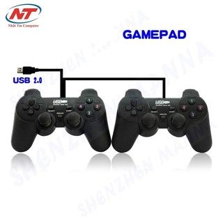 Bộ đôi tay cầm chơi game EW2008D - có dây (Đen)