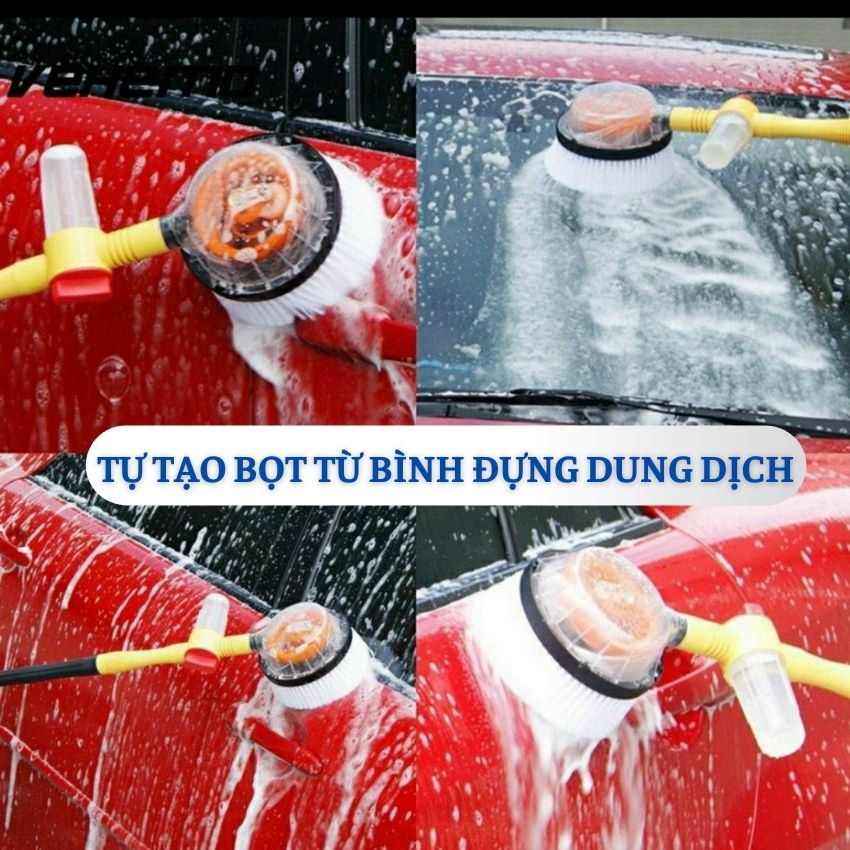 Chổi Rửa Xe Thuỷ Lực Xoay 360 Độ - Tiện Lợi Sử Dụng Tiết Kiệm Công Sức Mỗi Khi Lau Rửa