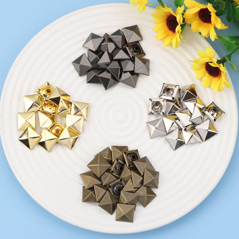 Hobbyin 50 Bộ Đinh Tán Vuông Hình Kim Tự Tháp Thủ Công DIY Túi Trang Trí Nút Vải