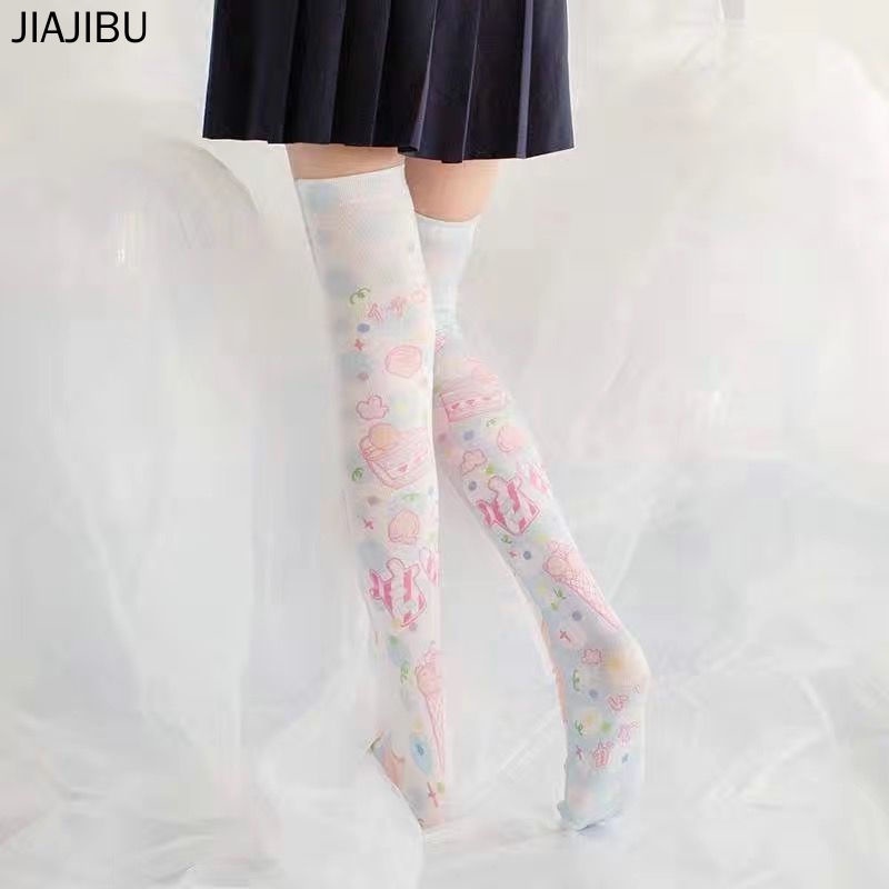 Vớ JK Phong Cách Harajuku Dễ Thương Tất Nữ Vớ ống Dài Kiểu Lolita Nhật Bản Vớ Công Chúa Cao đến đầu Gối Quần Tất Nhiều Màu Vớ Hồng Hoạt Hình Dễ Thương Vớ đầu Gối Phong Cách Cổ Tích Tất Cosplay Thời Trang