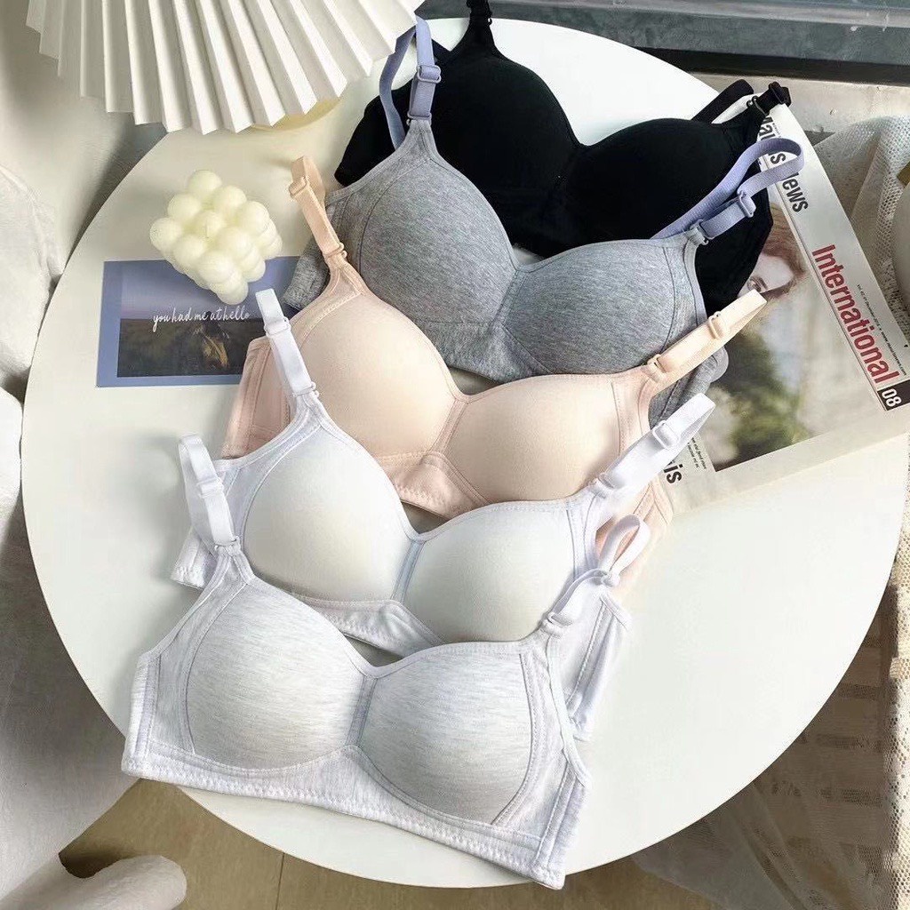Áo ngực nữ không gọng đệm mút mỏng ôm ngực, Áo lót nữ học sịnh cotton mềm mại thoáng mát LANIXA A838