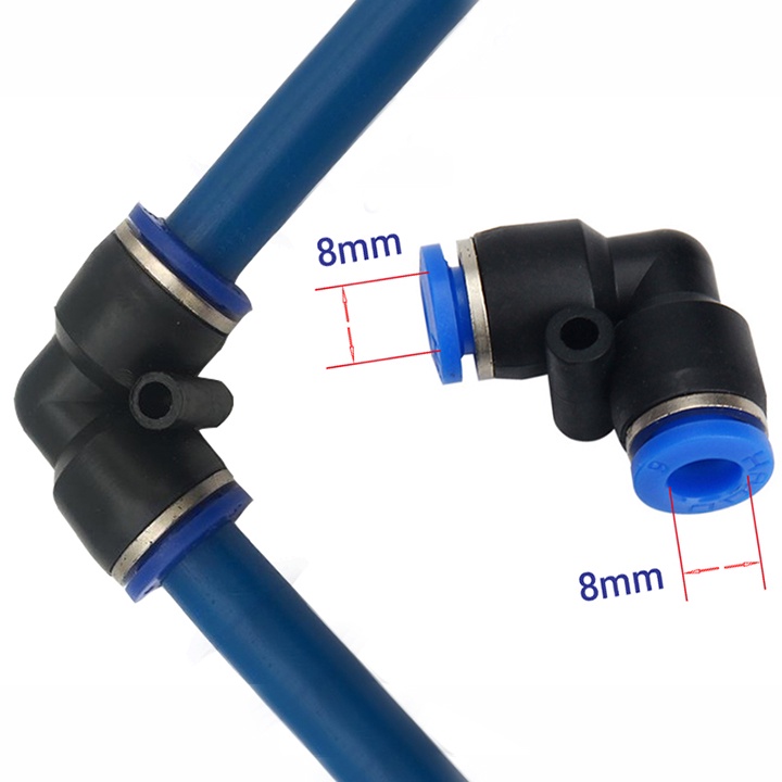 50 cái co nối nhanh góc ống 8mm