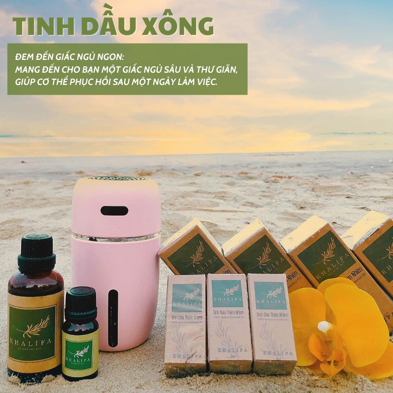Tinh Dầu Sả Java Nguyên Chất Khalifa 50ml Tốt Cho Da Giảm Stress Khử Mùi Chống Say Xe Hàng Chính Hãng