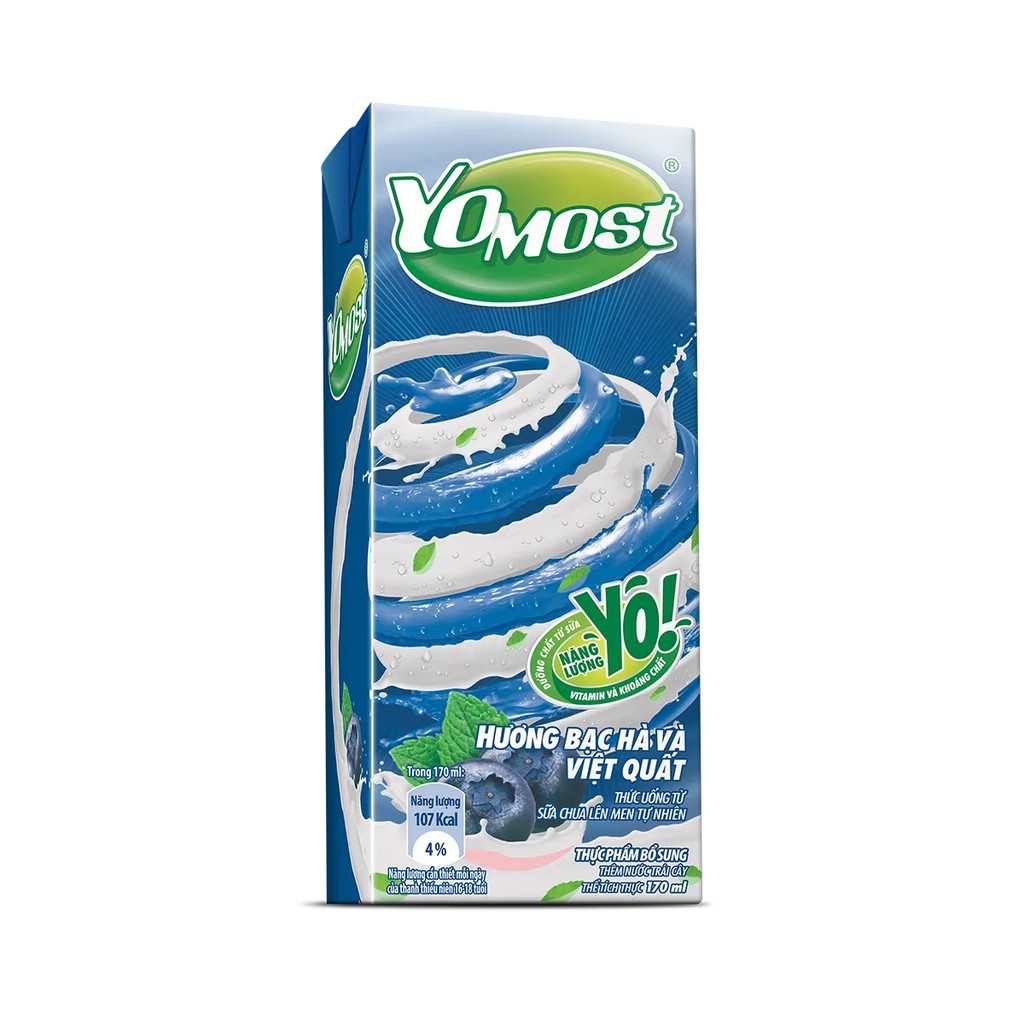 Thùng 48 Hộp Sữa Chua Lên Men Tự Nhiên Yomost Bạc Hà - Việt Quất (170ml ...