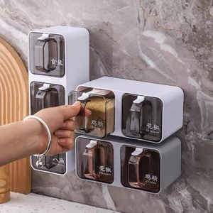 Hộp đựng gia vị treo tường xoay kép ngang dọc