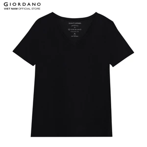 GIORDANO Áo Thun Ngắn Tay Cổ Tim Nữ 05322248