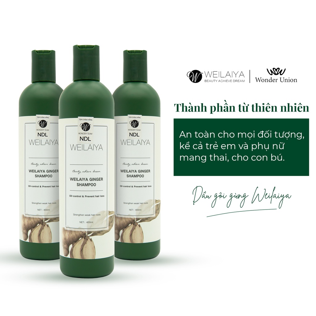 Ảnh Dầu gội gừng trắng ngăn rụng và kích mọc tóc Weilaiya Ginger Shampoo 400ml 4