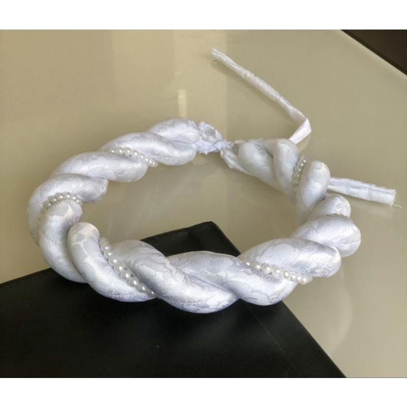 Mấn(vấn) đội đầu cô dâu chạy 1 dây ngọctrai, mấn đơn giản, mấn cách tân, mấn đội đầu áo dài