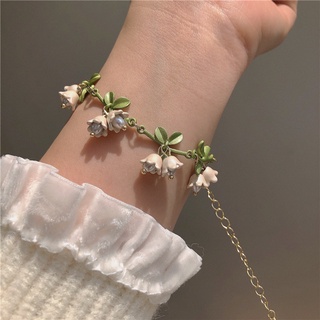 Bông Tai Hình Hoa Lily Trắng Phong Cách Retro Đồng Quê