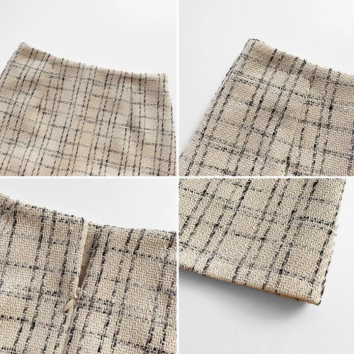 La Carosa Black Beige Skirt Tweed – 6