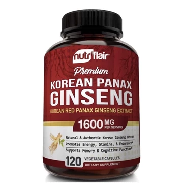 Viên nhân sâm Hàn Quốc liều cao NutriFlair Korean Red Panax Ginseng 1600mg 120viên USA