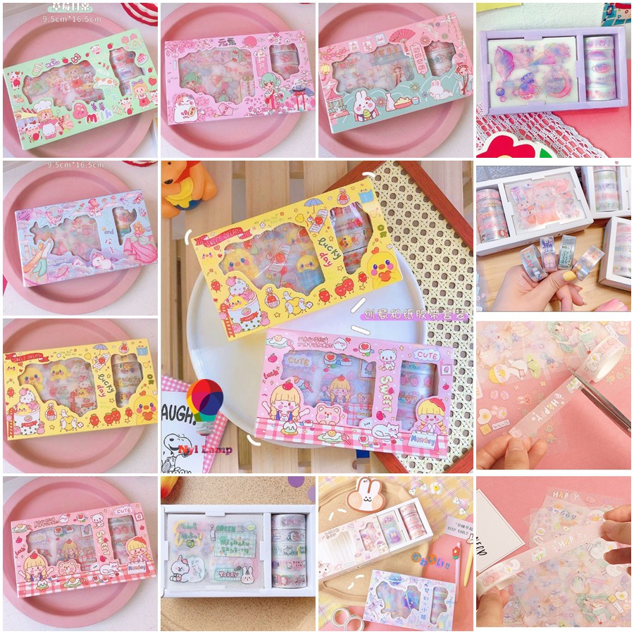 Hộp Sticker dán & Băng keo trang trí, quà tặng dễ thương nhiều mẫu