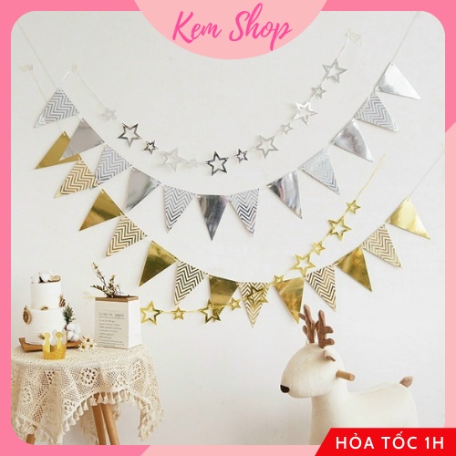 Dây banner ngôi sao trang trí sinh nhật, đám cưới, sự kiện - Kemshop K43