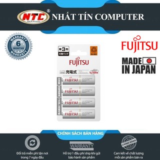 Vỉ 4 viên AA Fujitsu 1900mAh made in JAPAN - nội địa Nhật Bản (trắng)