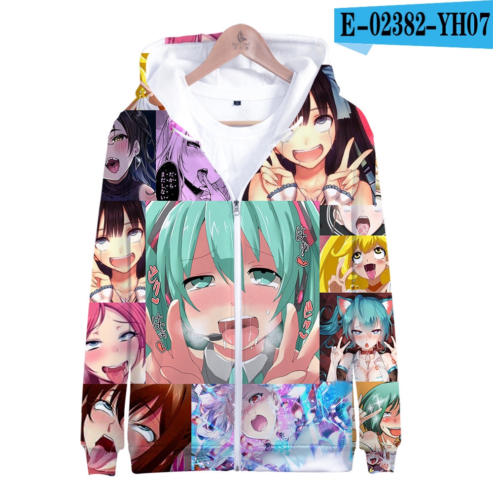 GN Rem Alisister Nam Nữ Áo Khoác Ahegao Mặt Anime 3D In Áo Chui Đầu Cosplay Áo NG