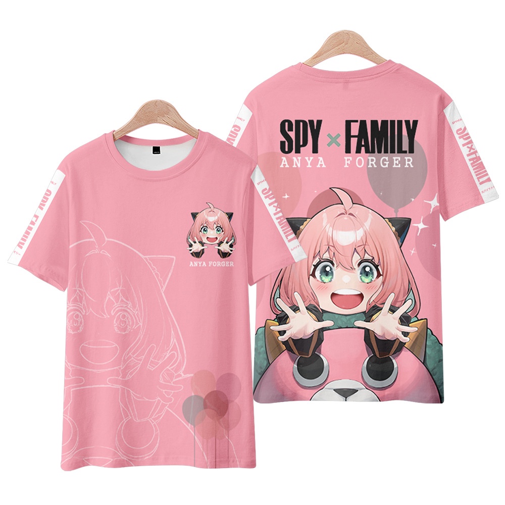 YT2 Spy x Gia Đình Trẻ Em Áo Anya Anime Tay Ngắn Áo Tee Áo Sơ Mi Thời Trang Trẻ Em 3D In TY2