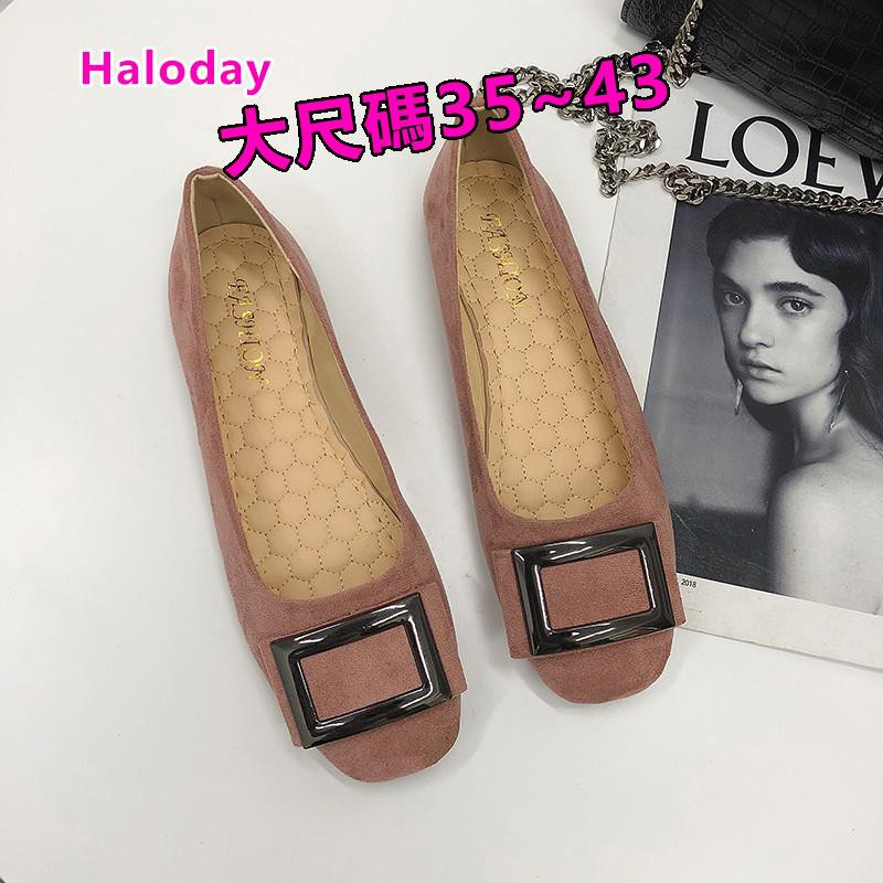 35-44 Giày Nữ Kích Thước Cực Lớn 41 Plus Size 42 Giày Đơn Nữ Đế Bằng Chân 43 Khóa Thông Thường Giày Đậu Hà Lan Mũi Vuông Thoải Mái Chống Trơn Trượt Chống Thấm Nước Kích Thước Lớn Kích Thước Lớn Làm Việc