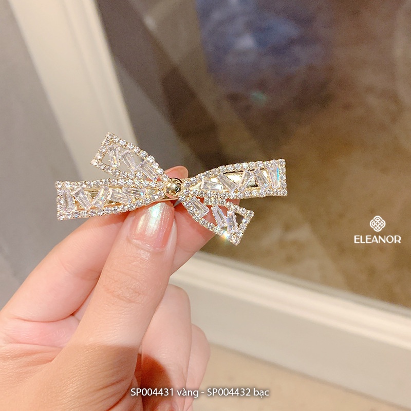 Kẹp tóc mái nữ Eleanor Accessories hình nơ đính đá phong cách Hàn Quốc phụ kiện tóc kẹp tóc 4431