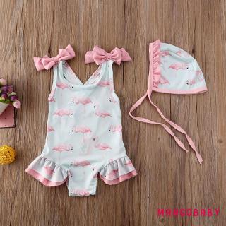 ♬Mg♪-Toddler Bé Gái Bé Gái Flamingo Đồ Bơi Đồ Bơi Đi Biển Rom Quần Áo Mũ Trang Phục