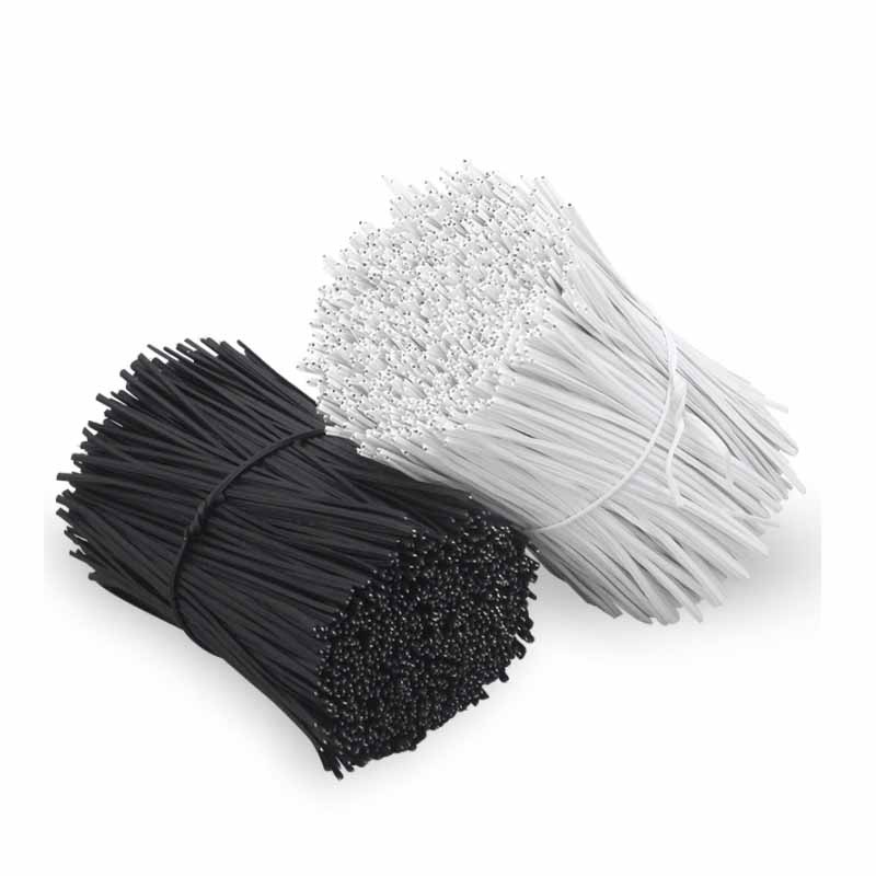 100 Chiếc Đen Trắng Twist Tie Vỏ Nhựa Có Thể Tái Sử Dụng Mạ Kẽm Với Lõi Sắt Dây Buộc Cáp Có Thể Uốn Cong
