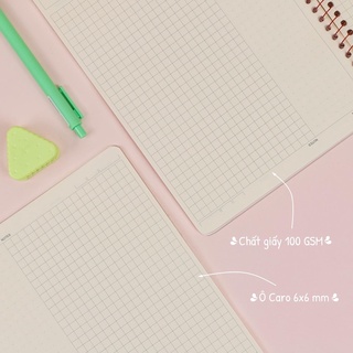Sổ,vở lò xo bìa nhựa B5 A4 CARO, DOT, LINED, C NOTES KLONG; MS: 574-575-576-577-578-579-580-581-582-586-587-588-590-591🌿