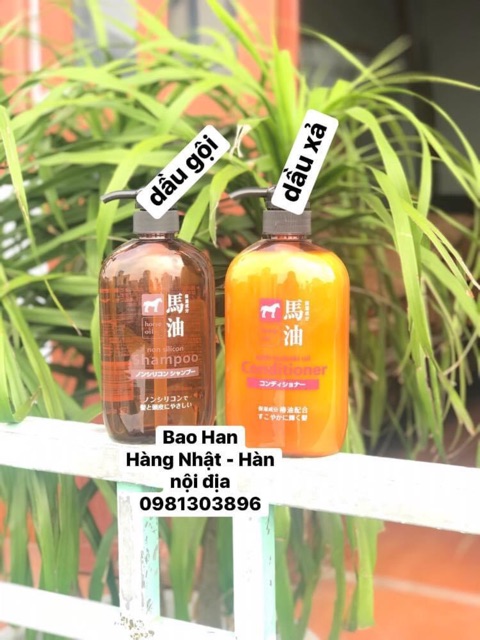 cặp dầu gội - xả mỡ ngựa của Nhật