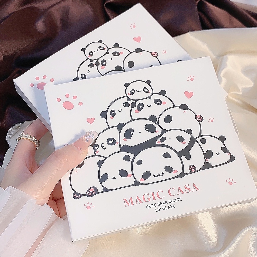 Set 6 Son Kem Lì MAGIC CASA Hình Gấu Dễ Thương Làm Quà Tặng