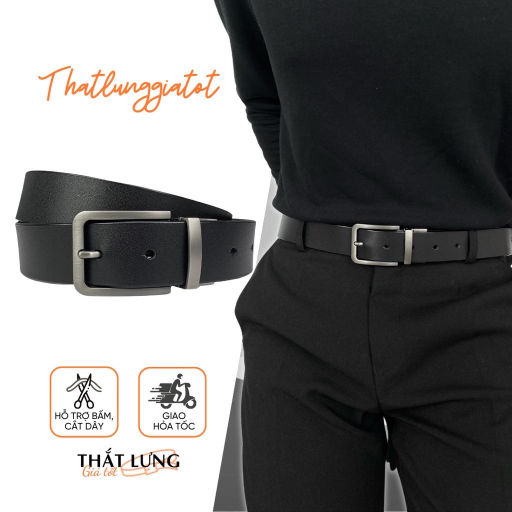 Thắt lưng nam mặt xoay basic – Dây nịt nam đi học, đi làm bản 3.3 cm TL128 – Thắt Lưng Giá Tốt