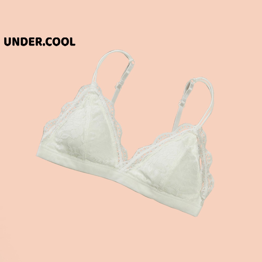 Áo ngực UNDERCOOL dáng ôm không gọng đệm rời phối ren quyến rũ AL45