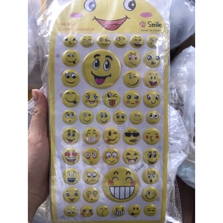 set 2 tấm  Sticker nổi mặt cười