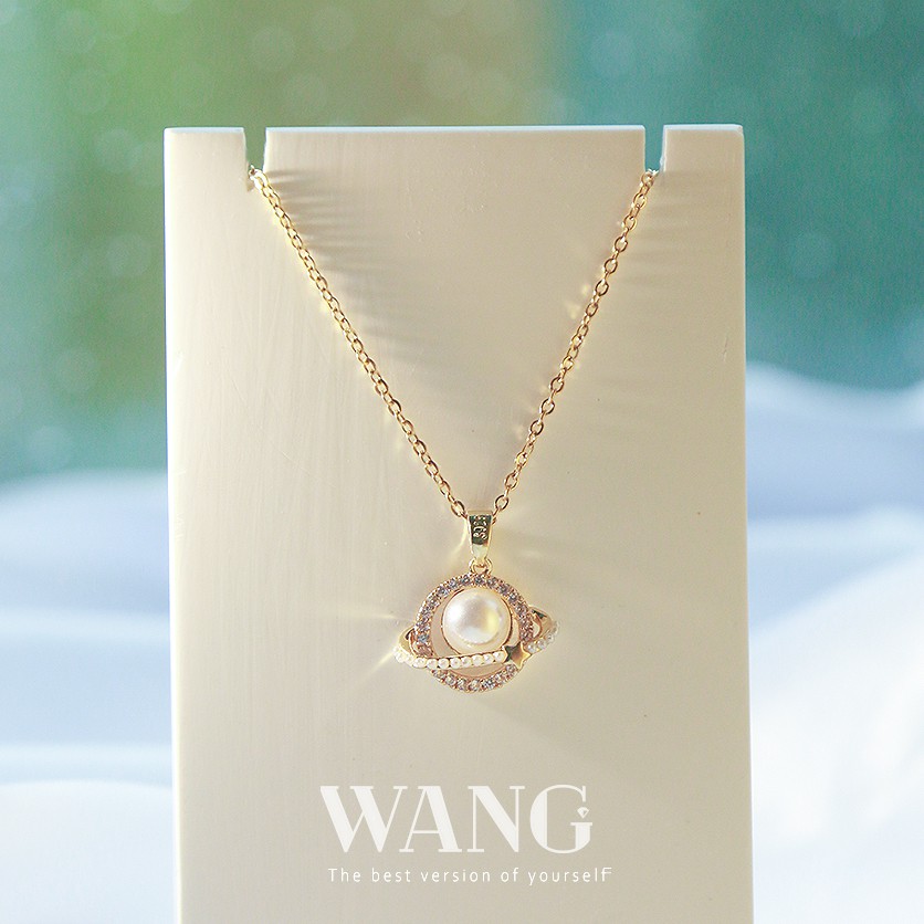 Vòng cổ Thép Titan Mạ Vàng 18k Mặt Hình Hành Tinh Thời Trang Hàn Quốc