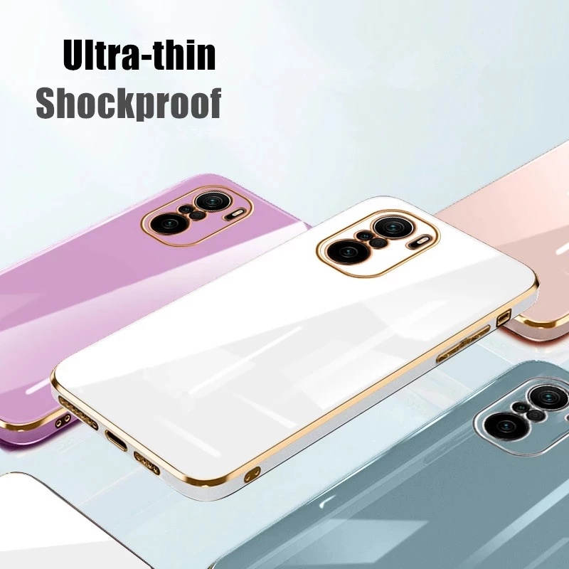 Ốp Điện Thoại Viền Vuông TPU Mềm Mạ Điện Kèm Phim Bảo Vệ Lens Cho Redmi Note 10 10s 9 9s 8 Pro 4G 5G 2022