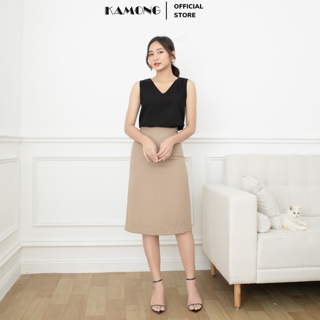 Ảnh Áo kiểu nữ sát nách cổ tim KAMONG A140 3