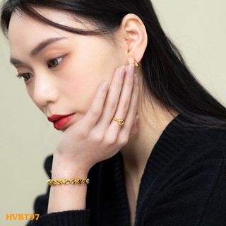 Bông Tai Nữ, Khuyên Tròn Cổ Điển Xi Mạ Vàng 24K - Thiết Kế Thanh Lịch - Trang Sức Hava - HVBT97
