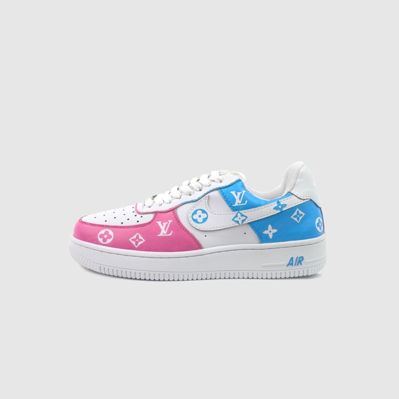 Giày Air Force 1 Custom Lv Phiên Bản Phối Xanh Hồng | Shopee Việt Nam