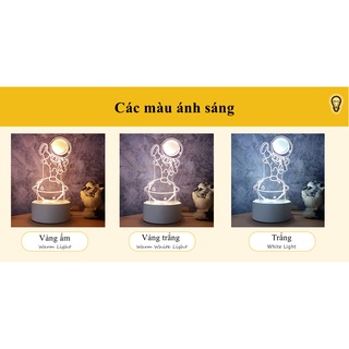 ĐÈN ngủ LED 3D nhiều mẫu để bàn trang trí decor phòng thích hợp làm quà tặng CHUI ĐIỆN ĐIỀU KHIỂN 16 MÀU