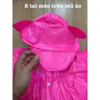 Áo Đi Mưa Mèo Con Cho Bé Gái, RANDO Chính Hãng, Áo Trẻ Em Bít Sườn Có Dây Kéo, Nhựa Cao Cấp Không Thấm Nước