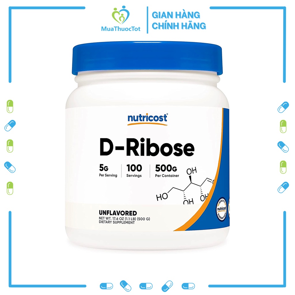Nutricost D-Ribose Powder 500g - Ngăn ngừa các triệu chứng như chuột ...