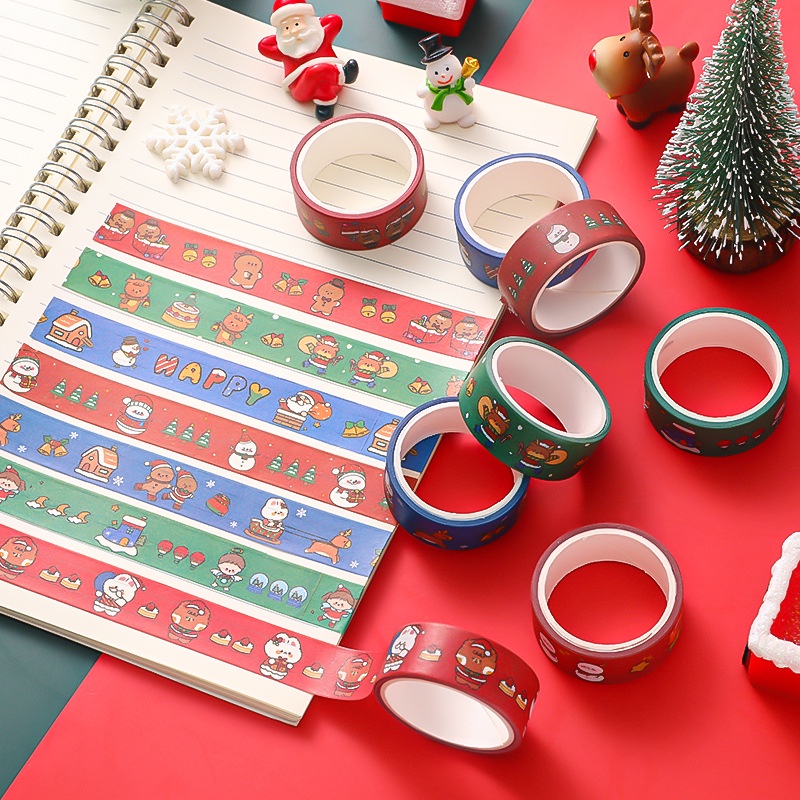 3 Băng Dính Washi Tape Giáng Sinh Noel Merry Christmas 1.5Cm*3M