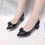Giày gót vuong 3 phân mũi nhọn ANNA gót vuông phối nơ min_A0034NoMin