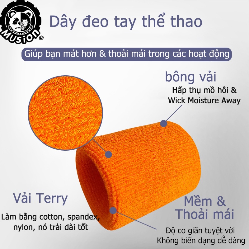 Đai đeo cổ tay thấm hút mồ hôi khi chơi thể thao cho nam nữ
