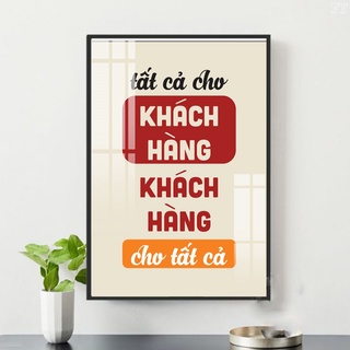 Tranh Slogan Tạo Động Lực - Phòng Chăm Sóc Khách Hàng - Tranh Treo Văn Phòng Laminate Tráng Gương