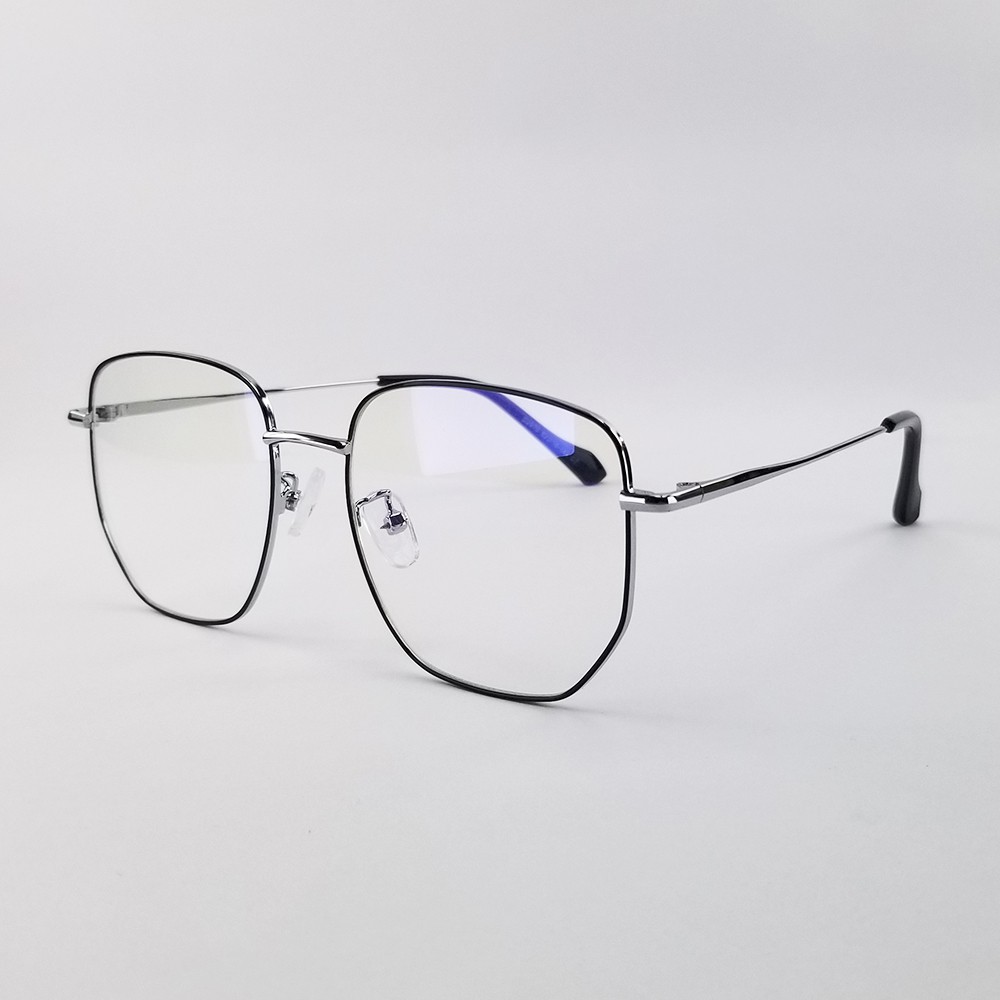 Ảnh Gọng kính cận cho nam nữ mắt chữ nhật khung kim loại 7K2970. Tròng chống xước, ánh sáng xanh, tia UV 2